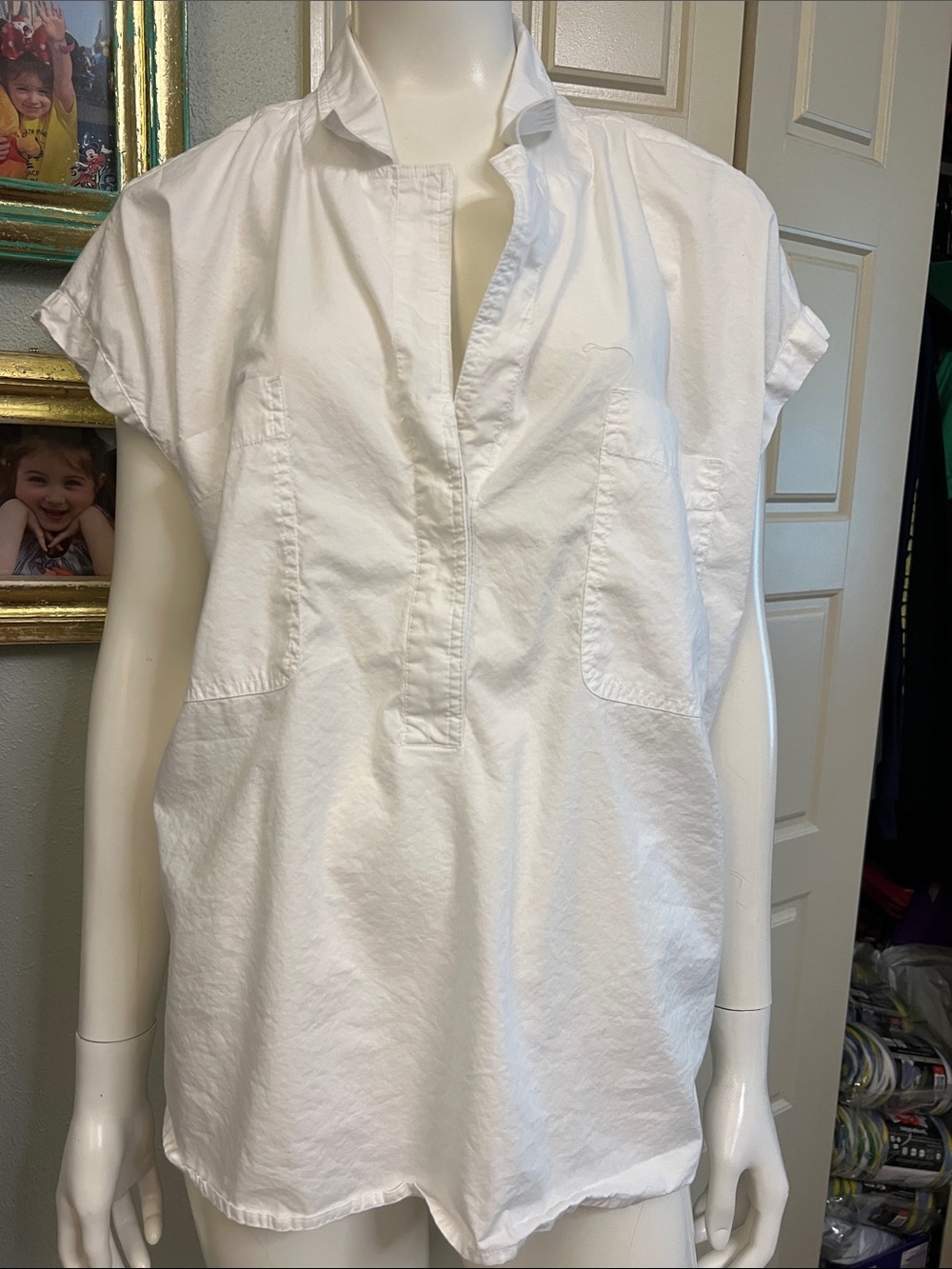 #EE Women’s Relaxed White Pullover Top - loft xl